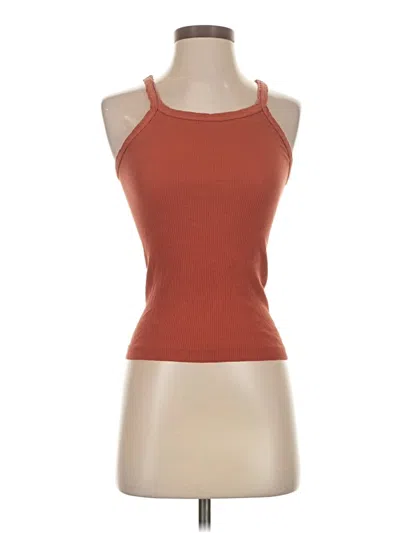 Pre-owned Re/done Tank Top Orange Halter Neckline Tops