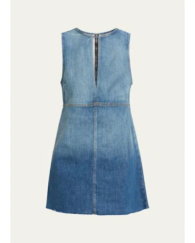 Re/done Tate Denim Mini Dress In Blue