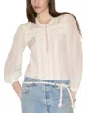 Re/done Tate Long Sleeve Blouse In Neutral