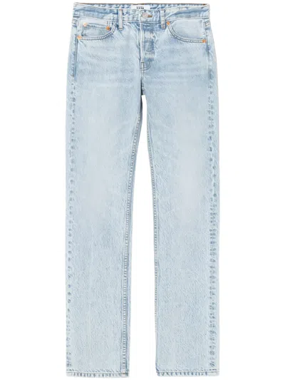 Re/done The Anderson Mid-rise Straight-leg Jeans In Blue