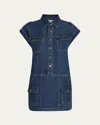 Re/done The Arizona Denim Mini Dress In Blue