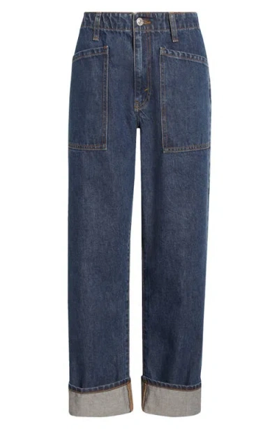 Re/done The Bender High Waist Cuff Straight Leg Jeans
