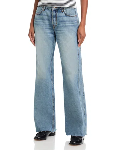 Re/done The Californian Mid Rise Jeans In Sunfaded Flower In Blue