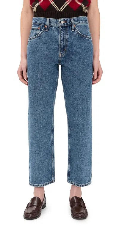 Re/done Standard Straight Leg Jeans In Blue Mere