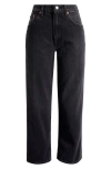 Re/done The Ollie Mid Rise Straight Leg Jeans In Black