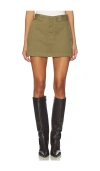 Re/done The Ollie Cotton-gabardine Mini Skirt In Green