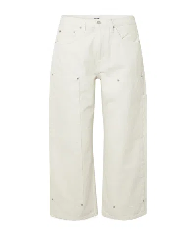 Re/done The Shortie Mid-rise Cropped Jeans In White