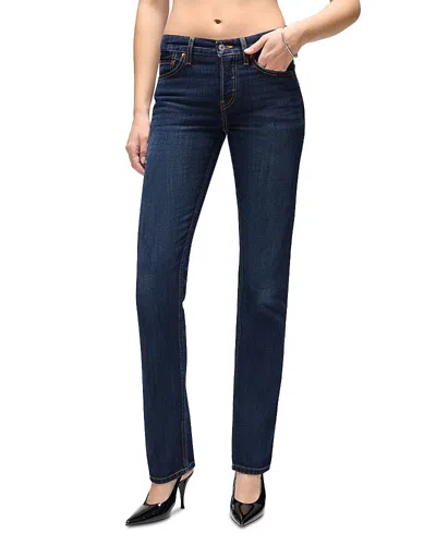 Re/done The Slim Cig Mid Rise Jeans In Dark Lady Blue