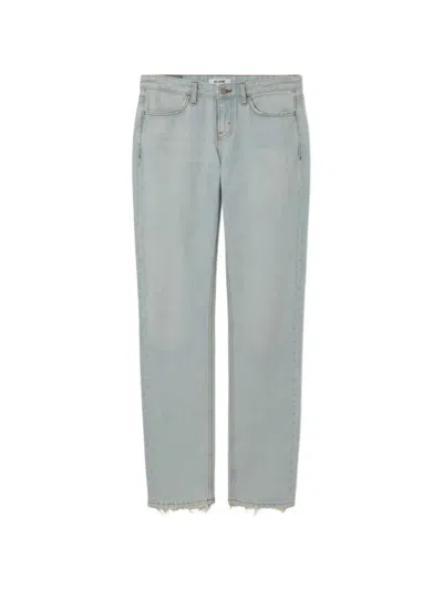 Re/done The Snatch Back Frayed-hem Straight-leg Jeans In Multi