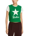 Re/done The Stars Jagger Boxy Jersey Tee In Green