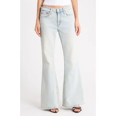 Re/done The Strutter High Waist Flare Leg Jeans In Blue