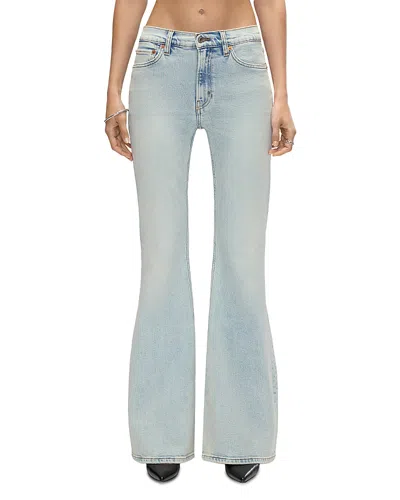 Re/done The Strutter Mid Rise Flare Leg Jeans In Solana Blue