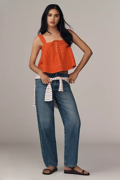 Re/done The Thrasher Mid-rise Relaxed Jeans In Orange