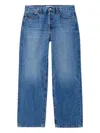 Re/done Contrast-stitching Cotton Straight-leg Jeans In Gold
