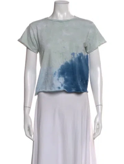 Pre-owned Re/done Tie-dye Print Crew Neck Crop Top In Multi