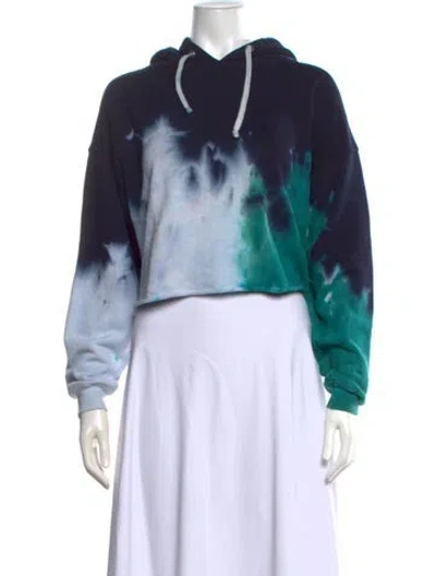Pre-owned Re/done Tie-dye Print Crew Neck Hoodie In Blue