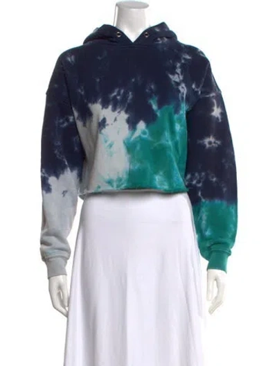 Pre-owned Re/done Tie-dye Print Crew Neck Hoodie In Blue