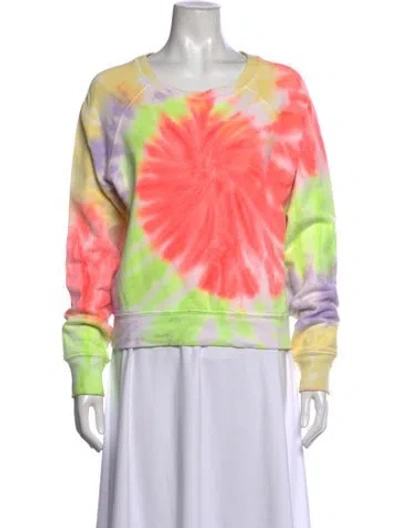 Pre-owned Re/done Tie-dye Print Crew Neck Sweater In Yellow