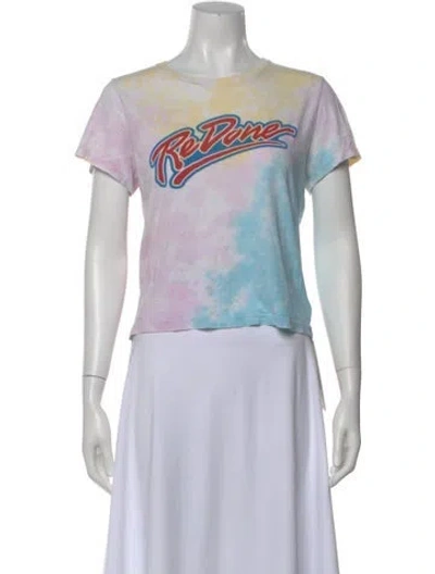 Pre-owned Re/done Tie-dye Print Crew Neck T-shirt In Blue