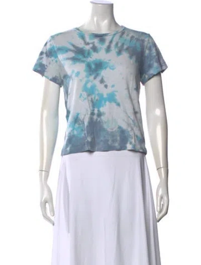 Pre-owned Re/done Tie-dye Print Crew Neck T-shirt In Blue