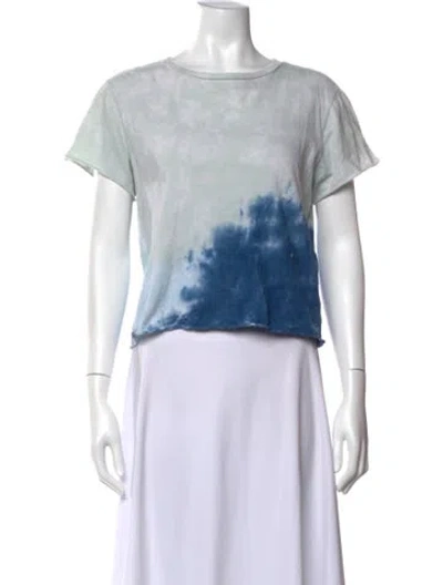 Pre-owned Re/done Tie-dye Print Crew Neck T-shirt In Blue