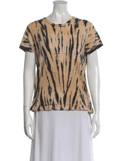 Pre-owned Re/done Tie-dye Print Crew Neck T-shirt In Neutral