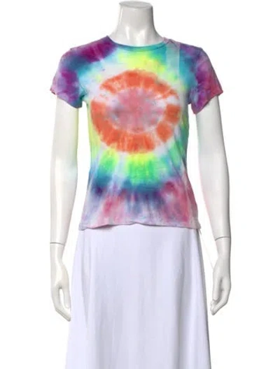 Pre-owned Re/done Tie-dye Print Crew Neck T-shirt In Neutral