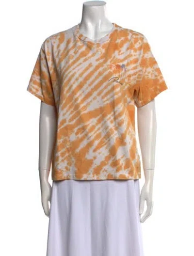 Pre-owned Re/done Tie-dye Print Crew Neck T-shirt In Orange
