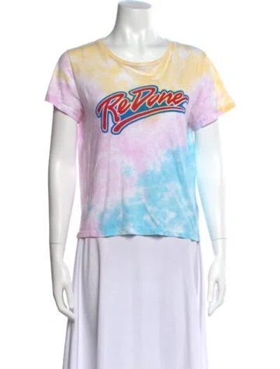 Pre-owned Re/done Tie-dye Print Crew Neck T-shirt In Purple