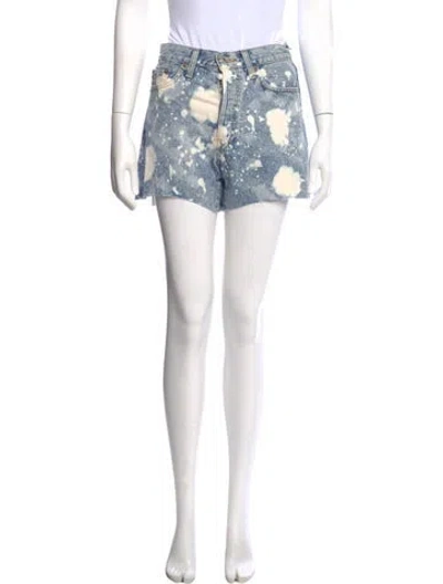 Pre-owned Re/done Tie-dye Print Mini Shorts In Blue