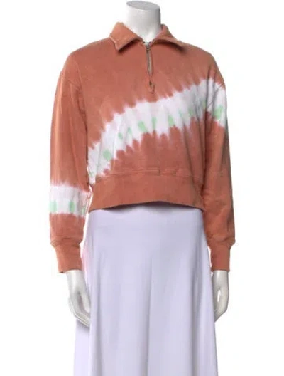 Pre-owned Re/done Tie-dye Print V-neck Sweatshirt In Brown