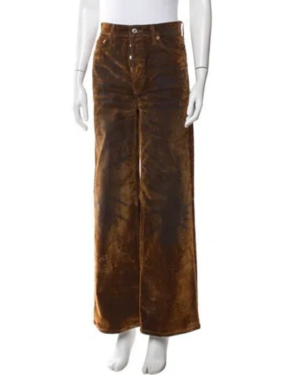 Pre-owned Re/done Tie-dye Print Wide Leg Pants In Brown