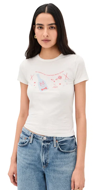 Re/done Tiny Tee Together Vintagewhite In White