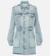 Re/done Trucker Cotton Denim Minidress In Blue