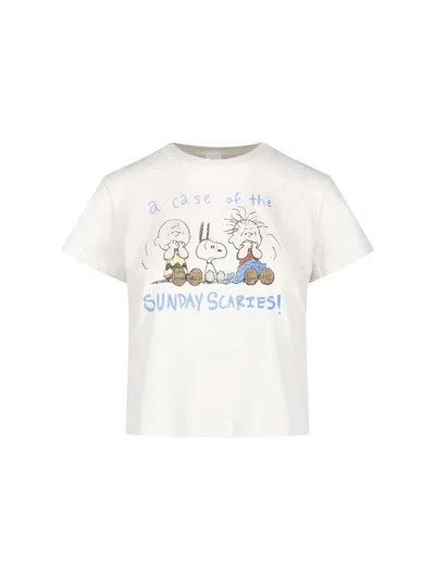 Re/done T-shirt "50s Boxy" In White