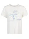 Re/done Snoopy Surfs Up Classic Tee Vintage White In White