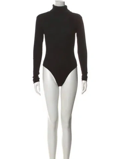 Pre-owned Re/done Turtleneck Long Sleeve Bodysuit In Black