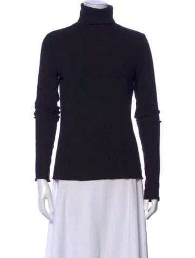 Pre-owned Re/done Turtleneck Long Sleeve Top In Black