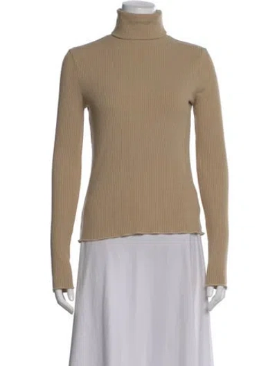 Pre-owned Re/done Turtleneck Long Sleeve Top In Neutral