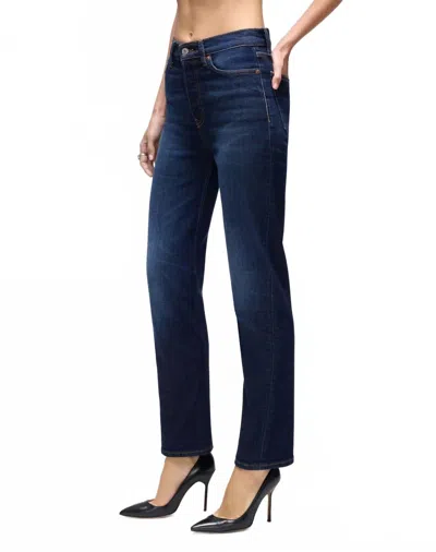 Re/done Twisted Stove Pipe Jeans In Dark Lady Blue