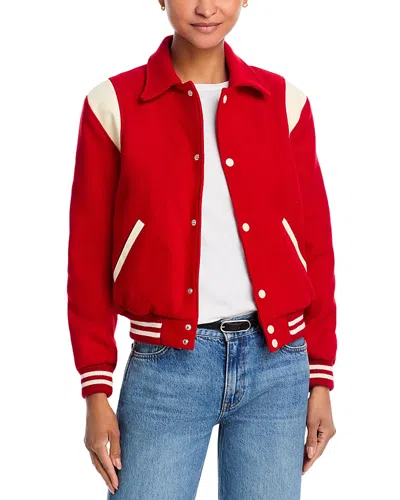 Re/done Varsity Jacket In Red