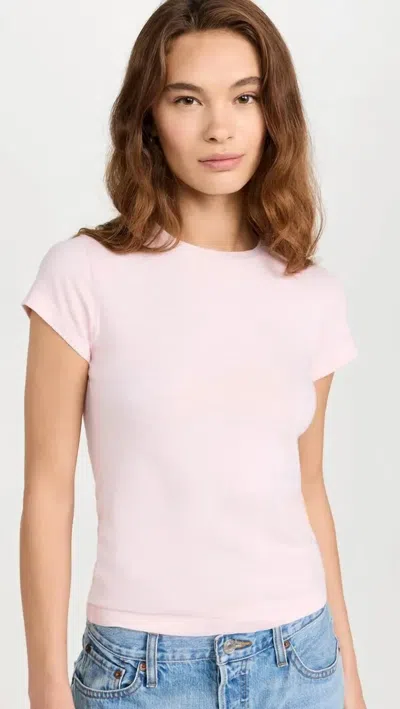 Re/done Vintage Slim Short Sleeve Top In Peony