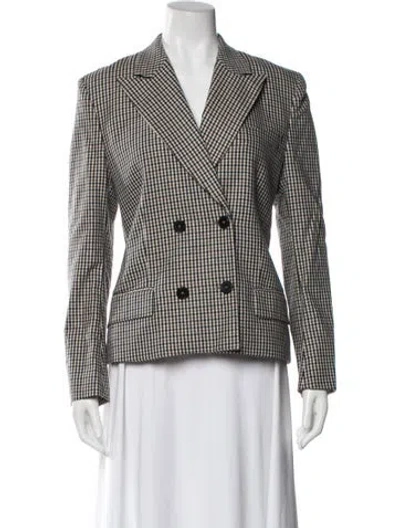 Pre-owned Re/done Virgin Wool Plaid Print Blazer In Neutral