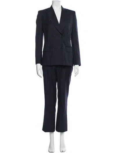 Pre-owned Re/done Virgin Wool Striped Pantsuit In Blue