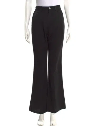 Pre-owned Re/done Virgin Wool Wide Leg Pants In Black