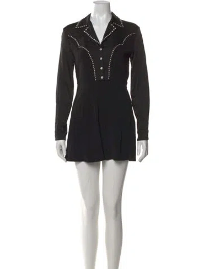 Pre-owned Re/done V-neck Mini Dress In Black