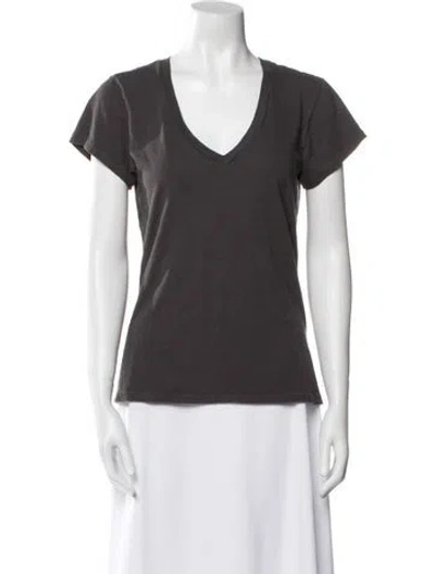 Pre-owned Re/done V-neck Short Sleeve T-shirt In Gray