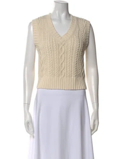 Pre-owned Re/done V-neck Sleeveless Top In Neutral