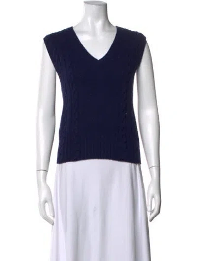 Pre-owned Re/done V-neck Sweater In Blue