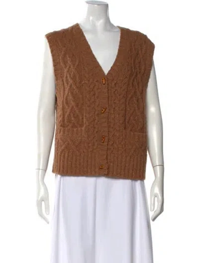 Pre-owned Re/done V-neck Sweater In Brown